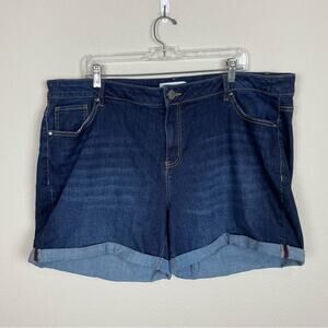 Lane Bryant Blue Denim Essential Stretch Girlfriend Shorts 22